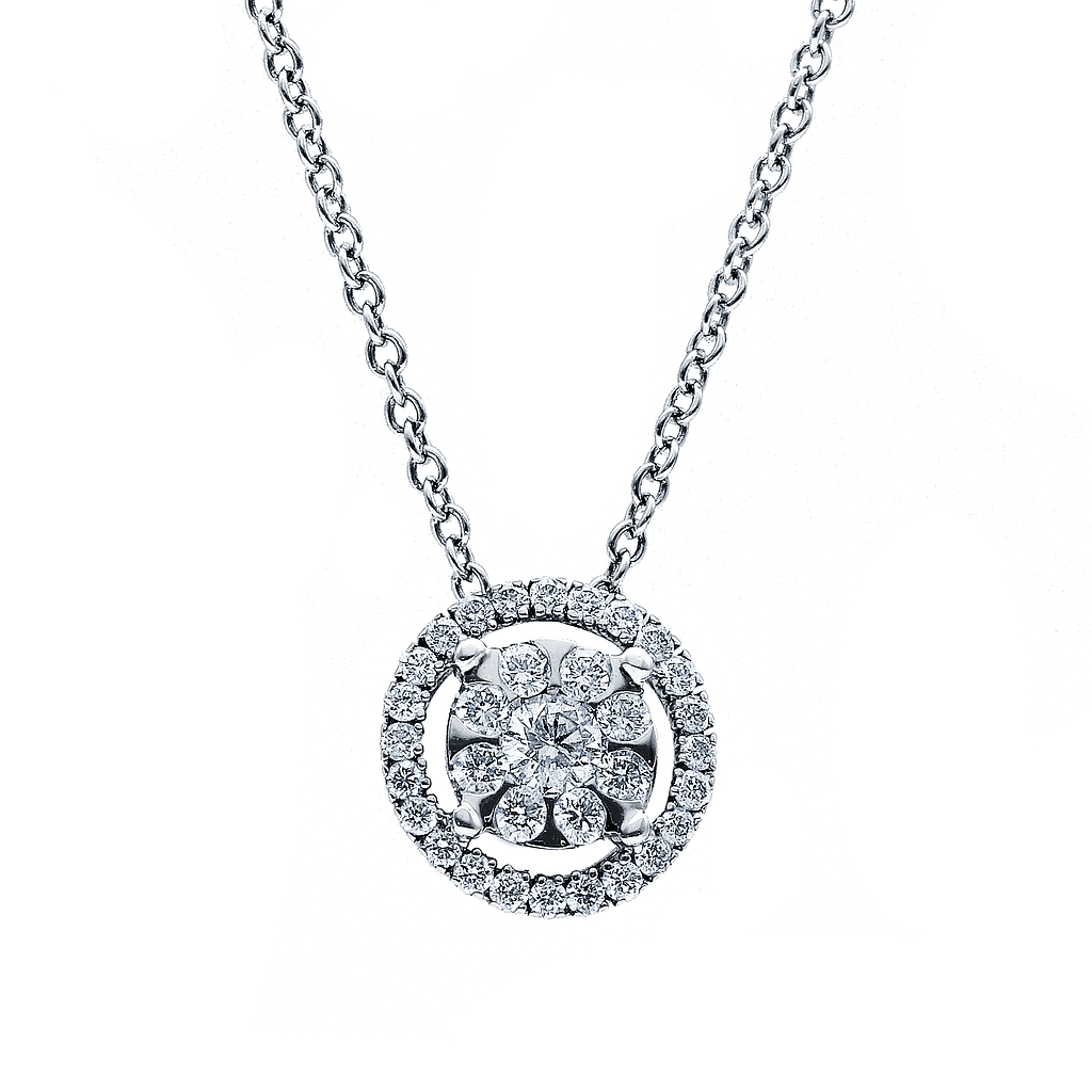 GENEVE NECKLACE CHAIN & PENDANT 2.71 18K WHITE GOLD