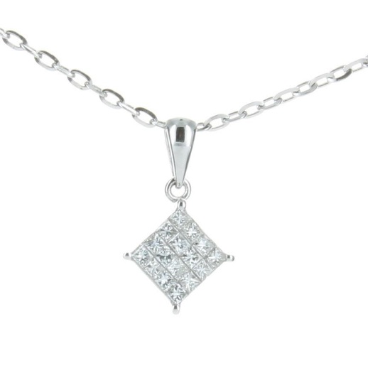 GENEVE NECKLACE PENDANT 0.91 18K WHITE GOLD