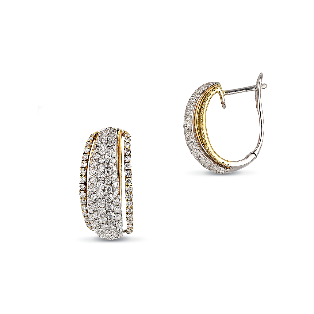 GENEVE EARRINGS HOOP 5.91 18K YELLOW AND WHITE GOLD