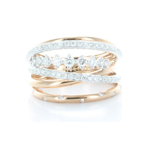 GENEVE RING ENGAGEMENT 8.5 18K WHITE AND ROSE GOLD 14