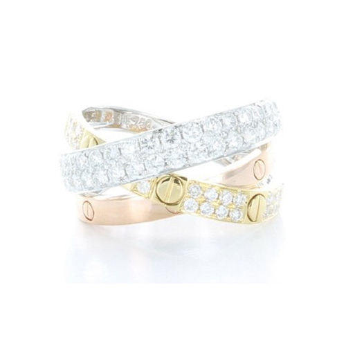 GENEVE RING ENGAGEMENT 9.36 18K YELLOW, WHITE AND ROSE GOLD 14