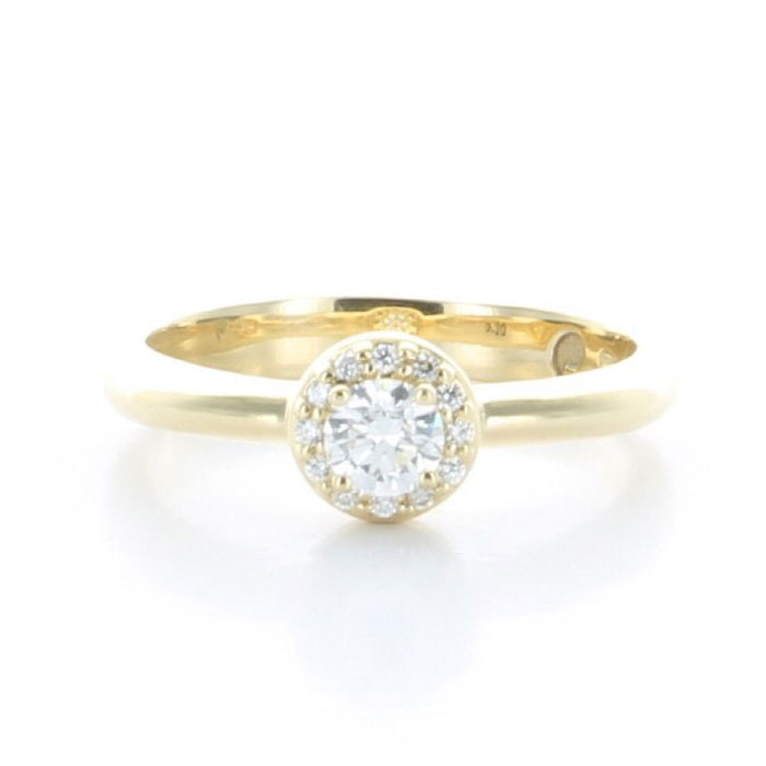 GENEVE RING ENGAGEMENT 3.92 18K YELLOW GOLD 14