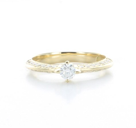 GENEVE RING ENGAGEMENT 3.98 18K YELLOW GOLD 14