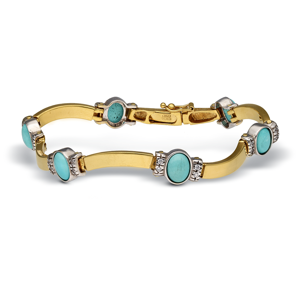 GENEVE BRACELET BRACELET 19.8 18K YELLOW AND WHITE GOLD 19CM