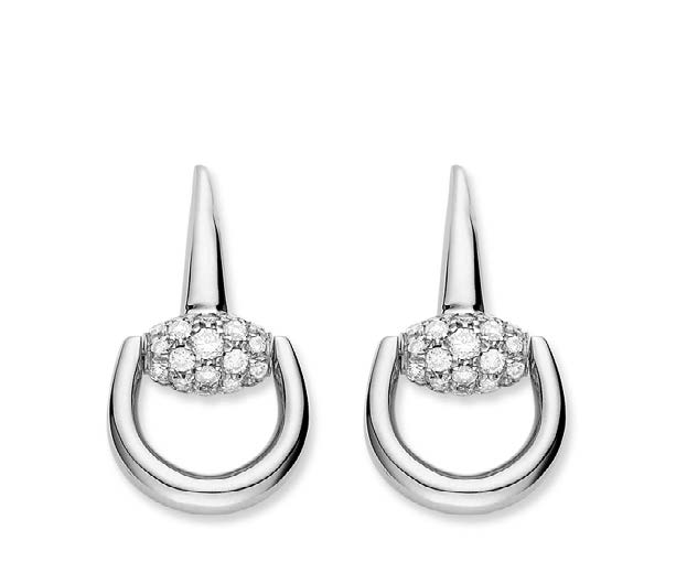 GUCCI HORSEBIT EARRINGS 15.0 18K WHITE GOLD