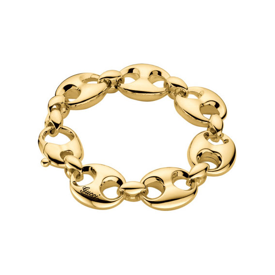 GUCCI MARINA CHAIN BRACELET 38.0 18K YELLOW GOLD 18CM