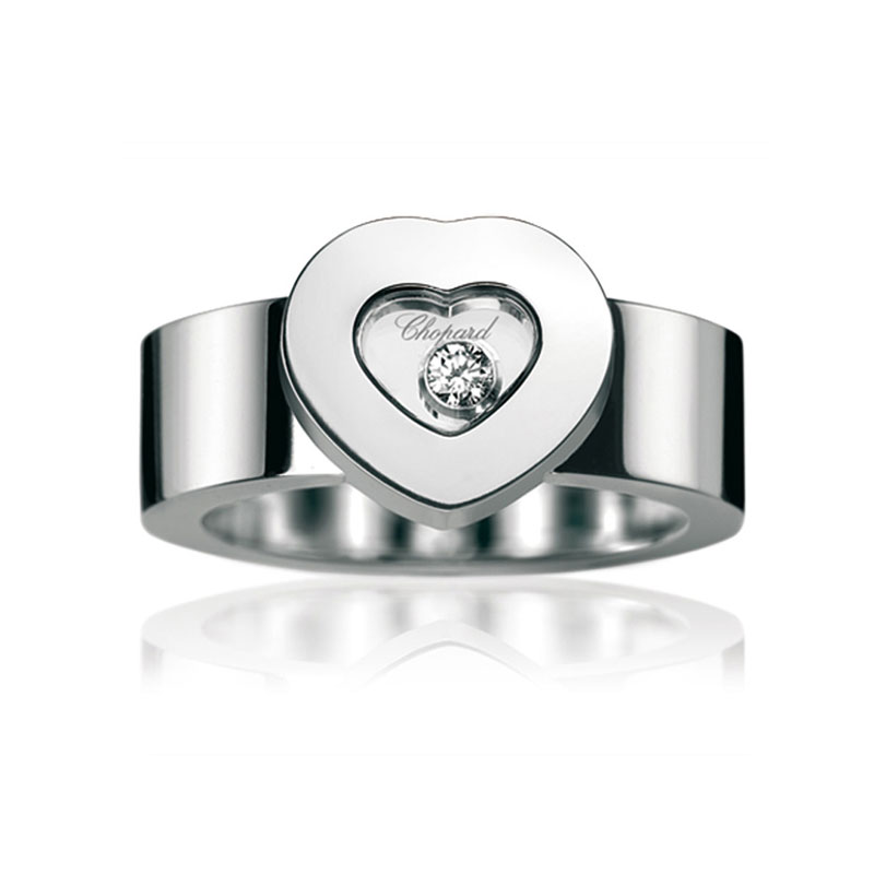 CHOPARD HAPPY DIAMONDS RING 11.1 18K WHITE GOLD 53