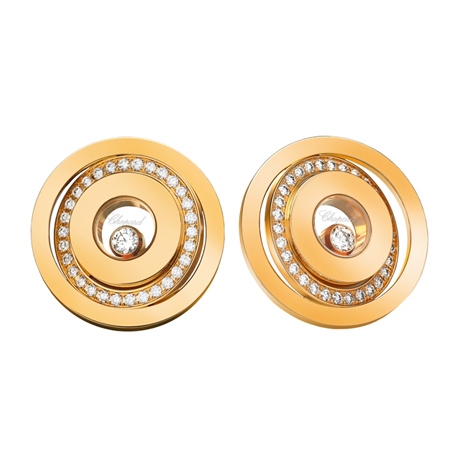 CHOPARD HAPPY SPIRIT EARRINGS 9.6 18K YELLOW GOLD