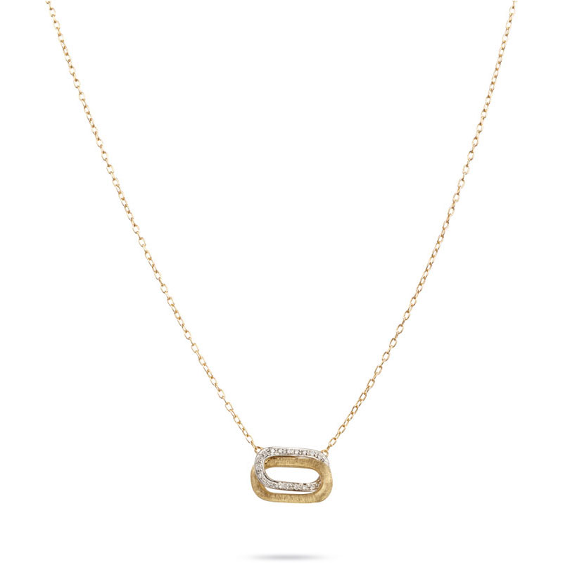 MARCO BICEGO MURANO LINK NECKLACE 41CM 5.4 18K YELLOW AND WHITE GOLD