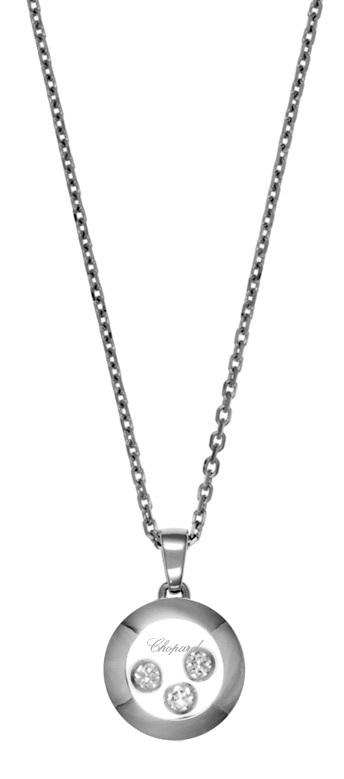 CHOPARD HAPPY CURVES NECKLACE 7.4 18K WHITE GOLD