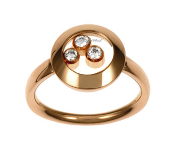 CHOPARD HAPPY CURVES RING T 55 5.4 18K ROSE GOLD