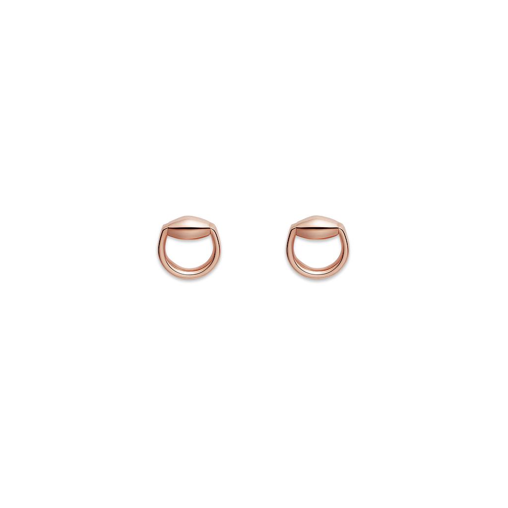 GUCCI HORSEBIT EARRINGS 5.5 18K ROSE GOLD