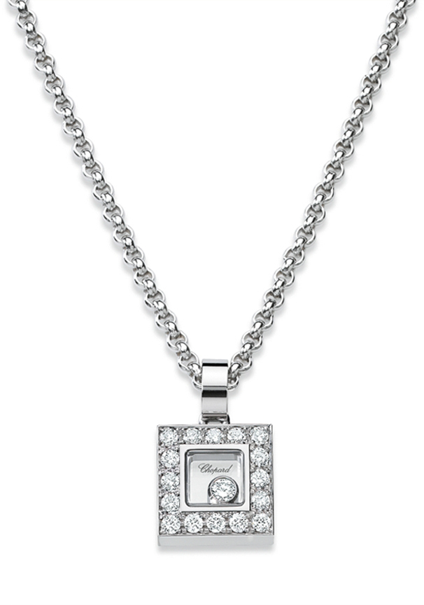 CHOPARD HAPPY DIAMONDS NECKLACE 8.7 18K WHITE GOLD