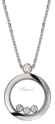 CHOPARD HAPPY DIAMONDS NECKLACE 9.1 18K WHITE GOLD