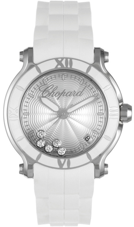 HAPPY SPORT MEDIUM QUARTZ 36MM STEEL SILVER RUBBER