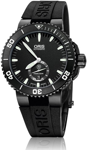 AQUIS TITAN SMALL SECOND DATE AUTOMATIC 46MM TITANIUM BLACK RUBBER