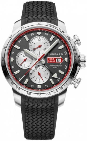MILLE MIGLIA MILLE MIGLIA GMT CHRONO AUTOMATIC 44MM STEEL BLACK RUBBER