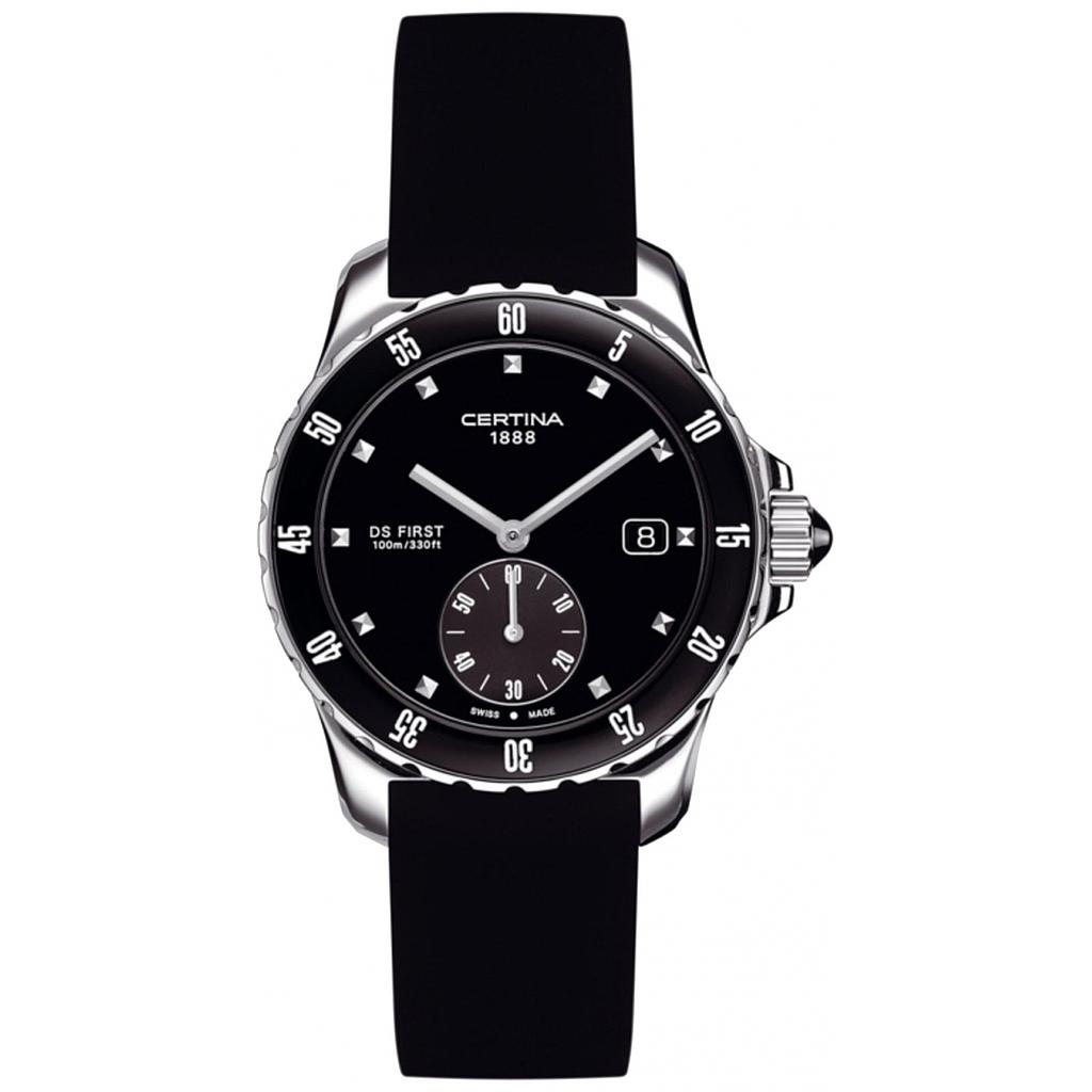 DS FIRST LADY CERAMIC QUARTZ 34,6MM STEEL BLACK RUBBER