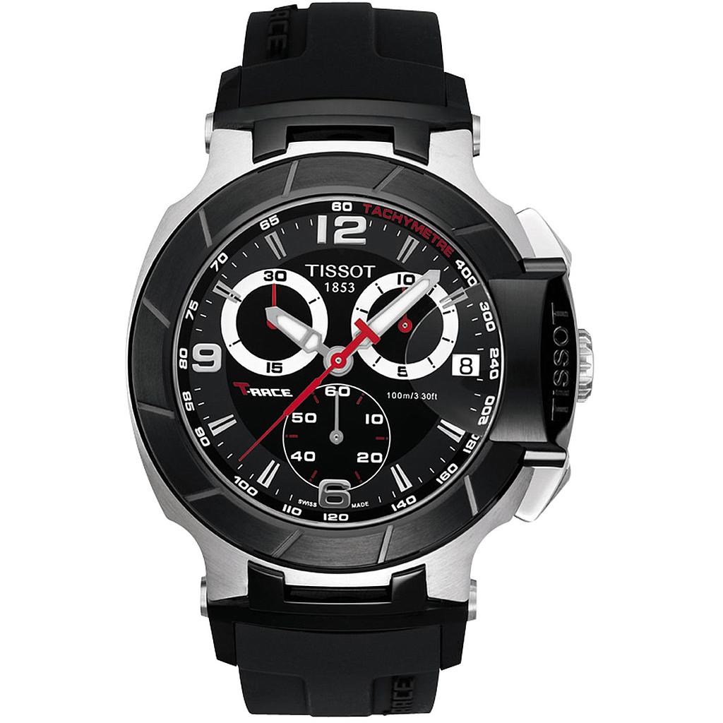 T-SPORT T RACE QUARTZ 45,3MM STEEL BLACK RUBBER