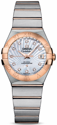 CONSTELLATION CO AXIAL 27MM AUTOMATIC 27MM STEEL MOTHER OF PEARL STEEL & ROSE GOLD