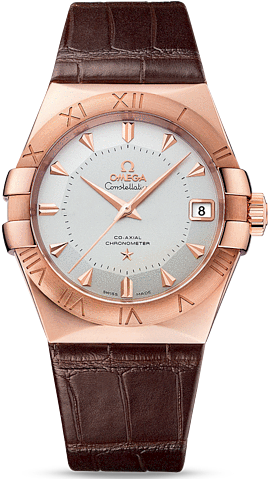 CONSTELLATION CO AXIAL 38MM AUTOMATIC 38MM ROSE GOLD SILVER ALLIGATOR