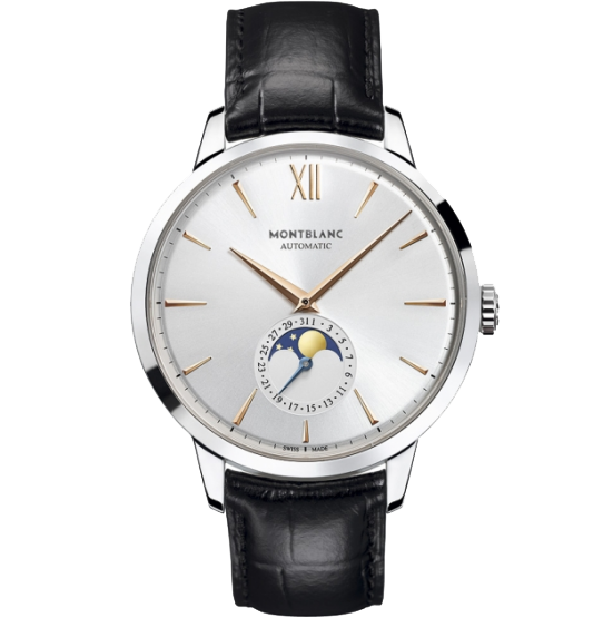 HERITAGE SPIRIT MOONPHASE AUTOMATIC 41MM STEEL SILVER ALLIGATOR