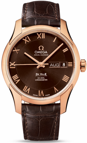 DE VILLE ANNUAL CALENDAR CO AXIAL AUTOMATIC 41MM ROSE GOLD BROWN ALLIGATOR