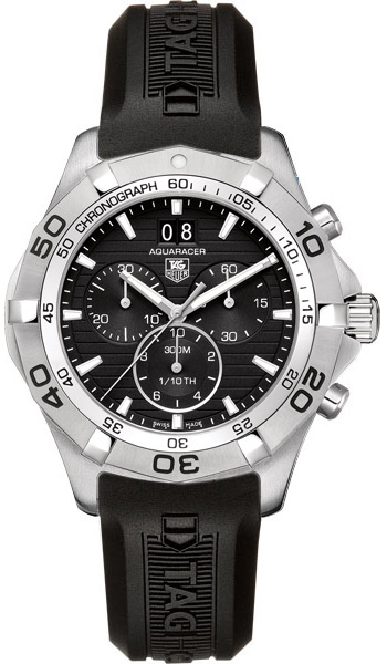 AQUARACER CHRONOGRAPH QUARTZ 43MM STEEL BLACK RUBBER
