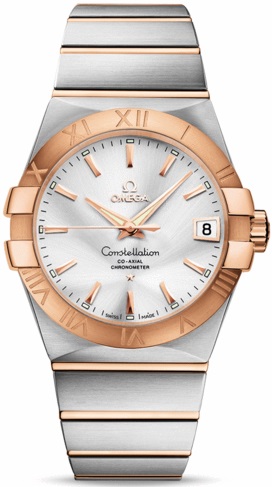 CONSTELLATION CO AXIAL 38MM AUTOMATIC 38MM STEEL SILVER STEEL & ROSE GOLD