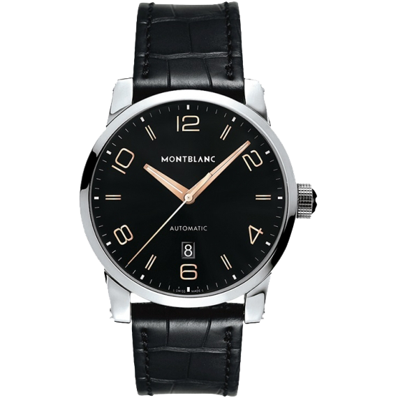 TIMEWALKER DATE AUTOMATIC AUTOMATIC 42MM STEEL BLACK ALLIGATOR
