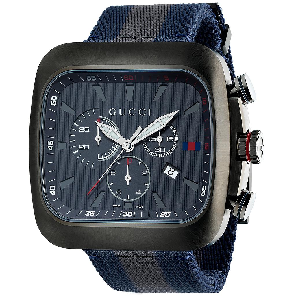 COUPÉ QUARTZ XL QUARTZ 44MM STEEL & PVD BLUE TEXTILE