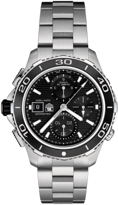 AQUARACER 500M CALIBRE 16 CHRONOGRAPH AUTOMATIC 43MM STEEL BLACK STEEL