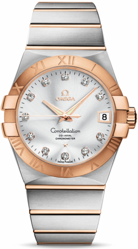 CONSTELLATION CO AXIAL 38MM AUTOMATIC 38MM STEEL SILVER STEEL & ROSE GOLD