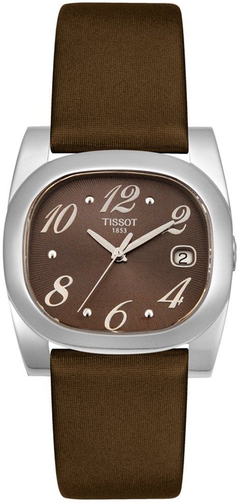 T MOMENTS QUARTZ 33MM STEEL BROWN FABRIC