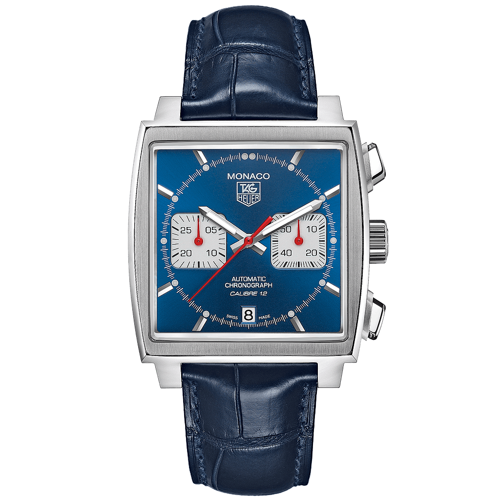 MONACO CALIBRE 12 CHRONOGRAPH AUTOMATIC 39MM STEEL BLUE ALLIGATOR