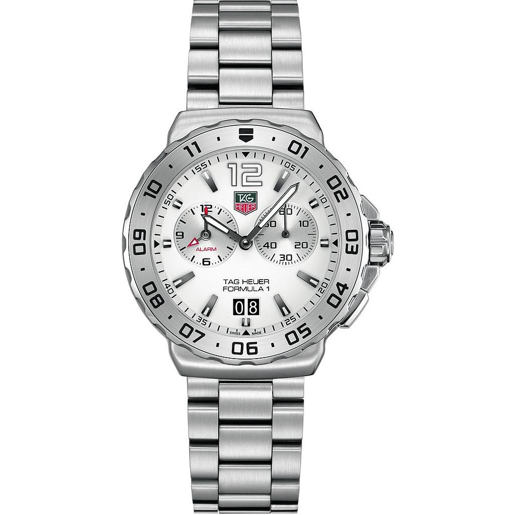 FORMULA 1 GRANDE DATE ALARM QUARTZ 42MM STEEL WHITE STEEL