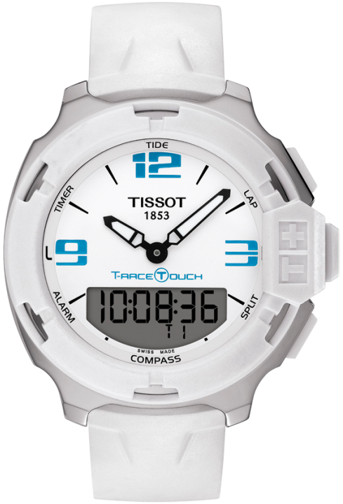T-TOUCH T RACE TOUCH QUARTZ 42,15MM STEEL WHITE RUBBER