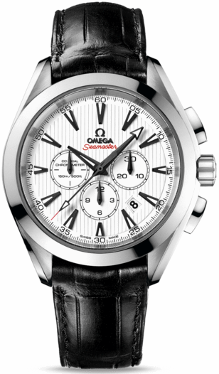SEAMASTER AQUA TERRA 150M CO AXIAL CHRONO AUTOMATIC 44MM STEEL WHITE ALLIGATOR