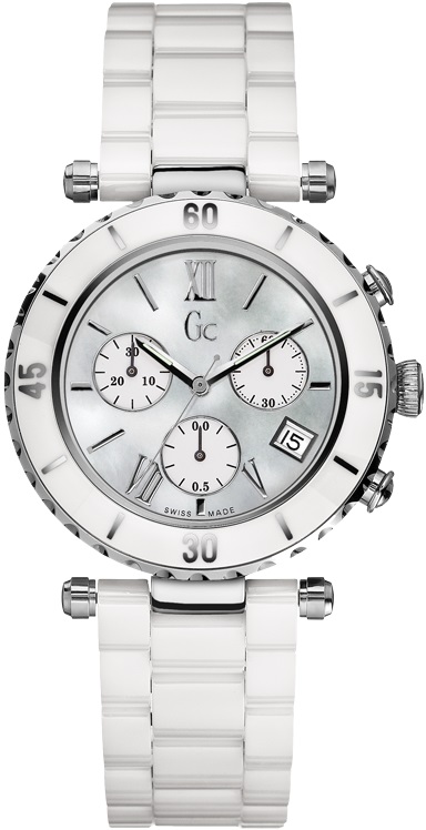 SPORT CHIC DIVER CHIC QUARTZ 38,5MM STEEL WHITE CERAMIC MOTHER OF PEARL CERAMIC