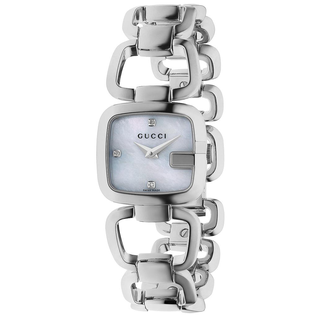 G GUCCI SMALL QUARTZ 24MM STEEL MOTHER OF PEARL STEEL