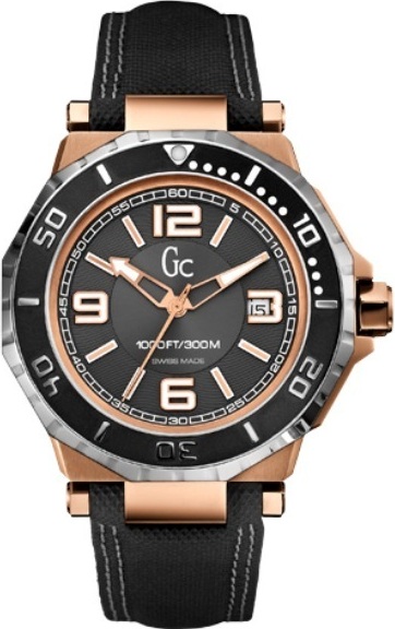 SPORT CHIC GC 3 QUARTZ 44MM STEEL ROSE PVD BLACK LEATHER