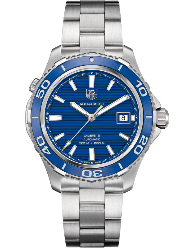 AQUARACER 500M CALIBRE 5 AUTOMATIC AUTOMATIC 41MM STEEL CERAMIC BLUE BLUE STEEL