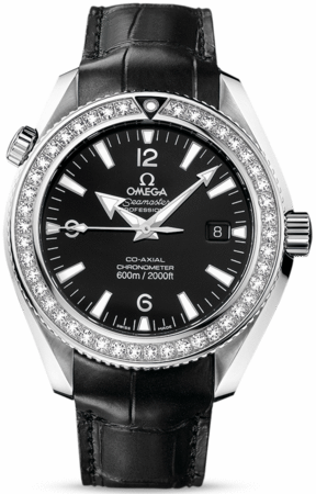 SEAMASTER PLANET OCEAN 600M CO AXIAL  AUTOMATIC 42MM STEEL BLACK ALLIGATOR