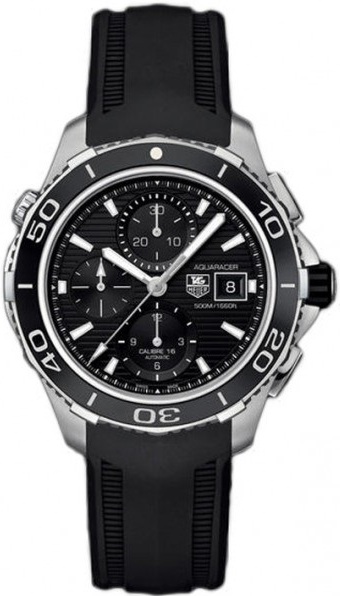 AQUARACER 500M CALIBRE 16 CHRONOGRAPH AUTOMATIC 43MM STEEL BLACK RUBBER