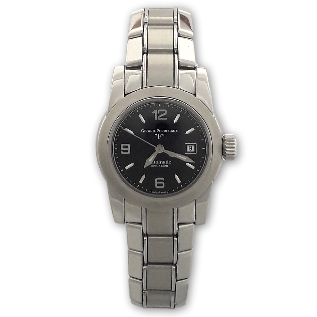LADY F DATE AUTOMATIC 28MM STEEL BLACK STEEL