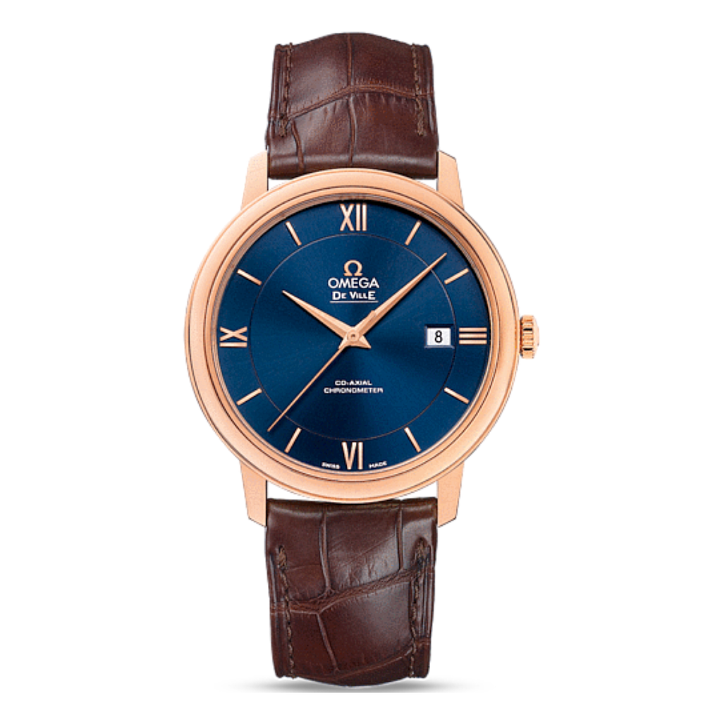 DE VILLE PRESTIGE CO AXIAL AUTOMATIC 39,5MM ROSE GOLD BLUE ALLIGATOR