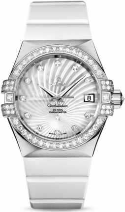 CONSTELLATION CO AXIAL 35MM AUTOMATIC 35MM WHITE GOLD MOTHER OF PEARL RUBBER