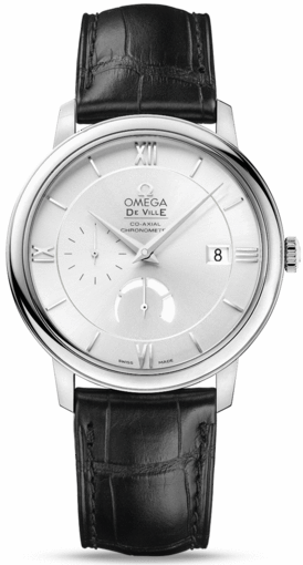 DE VILLE PRESTIGE POWER RESERVE CO AXIAL AUTOMATIC 39,5MM STEEL SILVER ALLIGATOR