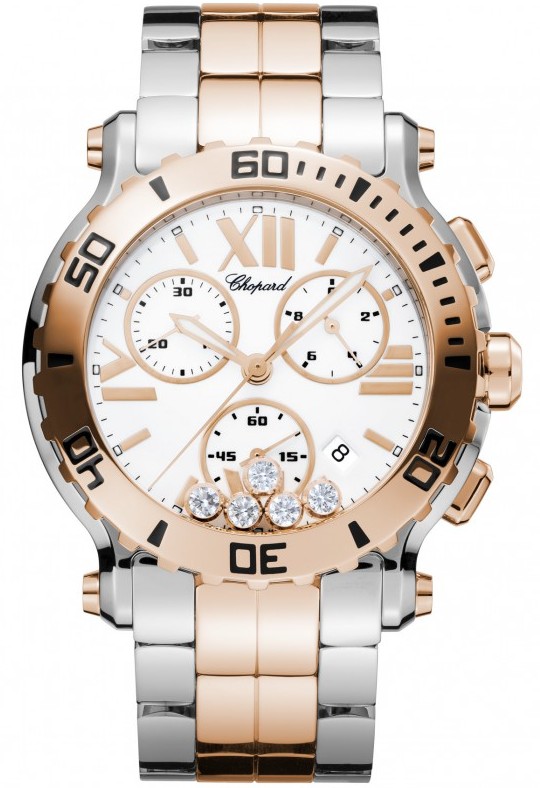 HAPPY SPORT CHRONO QUARTZ 42MM STEEL & ROSE GOLD WHITE STEEL & ROSE GOLD