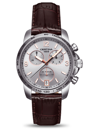 DS PODIUM CHRONOGRAFO QUARTZ 40MM STEEL SILVER ALLIGATOR